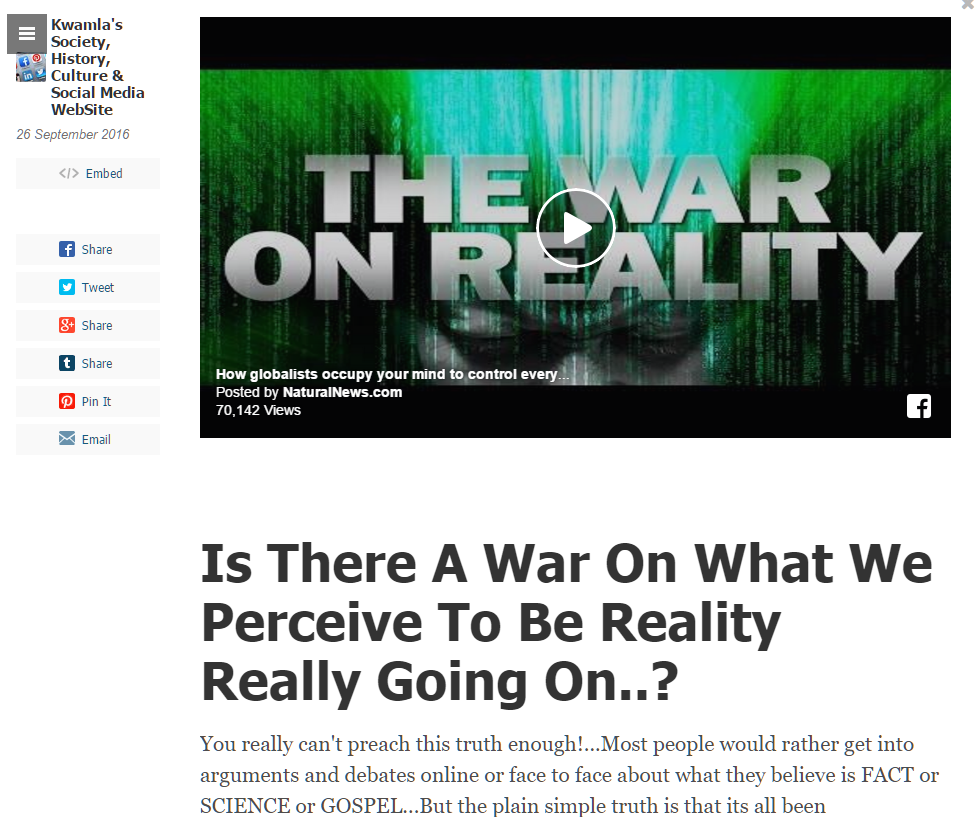 War on Reality